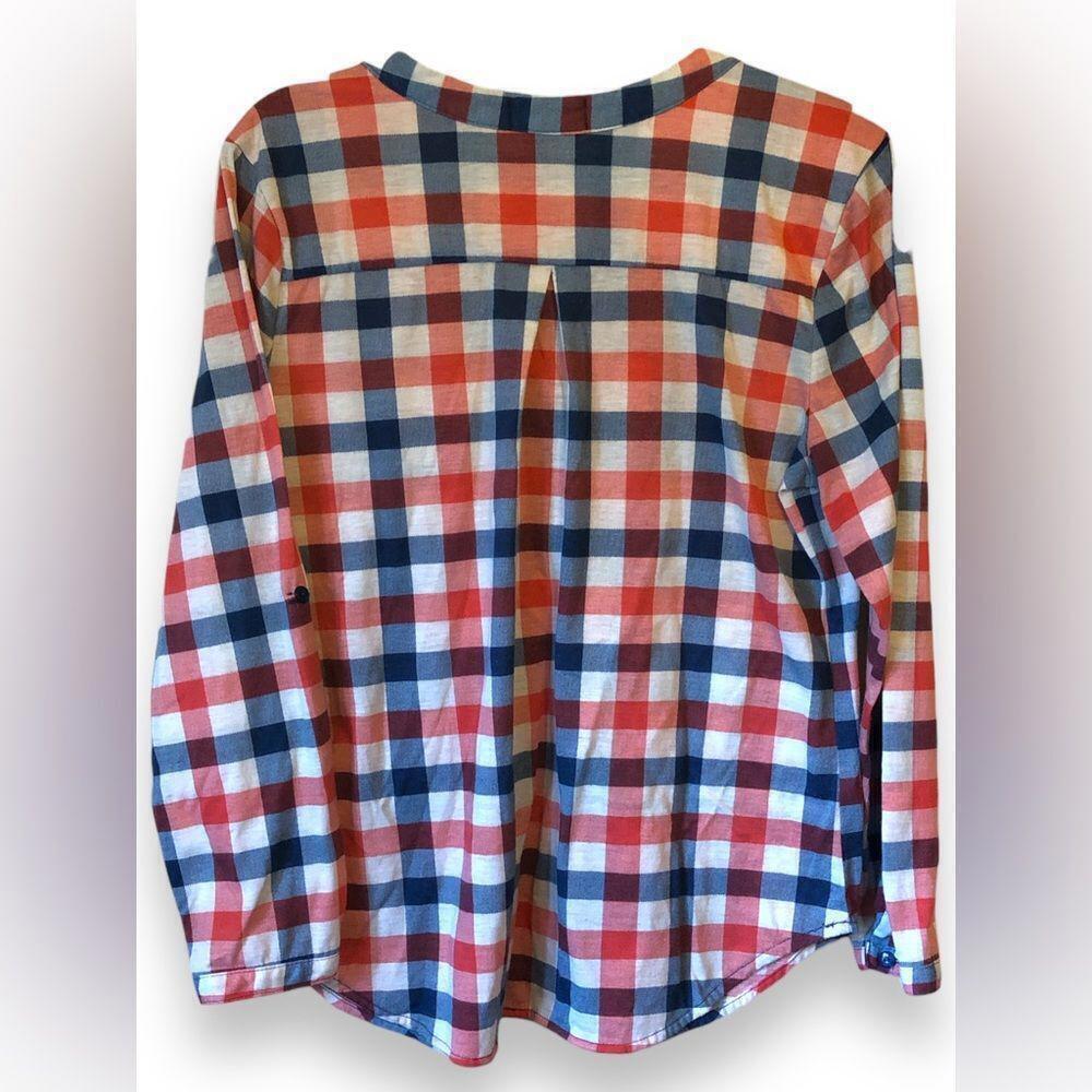 GG Collection Light Orange/Blue Flannel Shirt - Size L - Picture 2 of 7